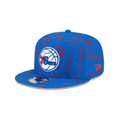 Philadelphia 76ers Gorra | New Era NBA Doodle 9fifty Snapback Cap Mexico - Azules